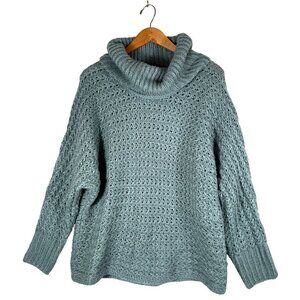 Pink Rose Womens Size L Blue Grey Dolman Sleeve Cowl‎ Neck Sweater Soft Comfy
